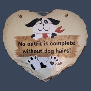 Dog-Themed Heart Wall Art - Black and Cream